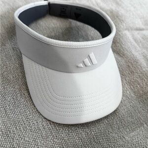 adidas White Athletic Sun Visor with Raised Logo